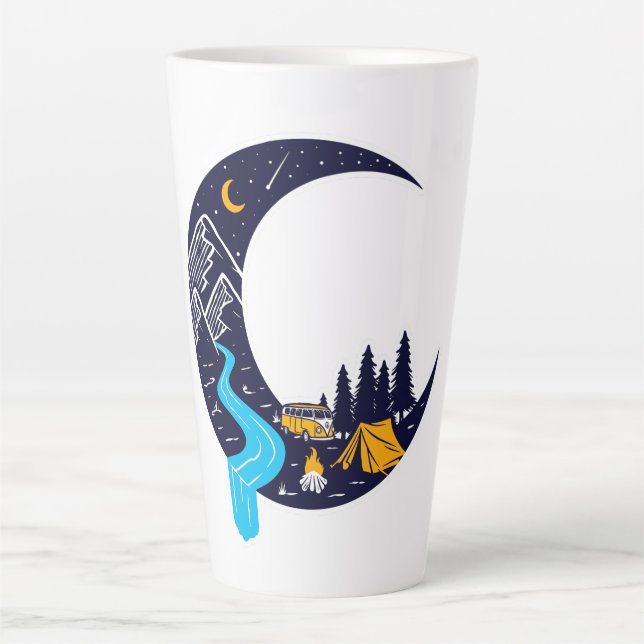 Tasse Latte Crescent Moon Adventure Camping (Devant)