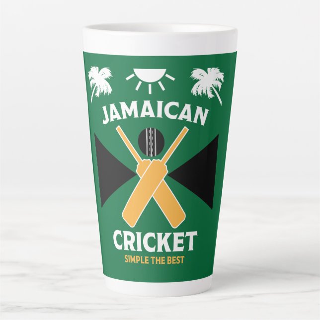 Tasse Latte Cricket jamaïcain (Devant)