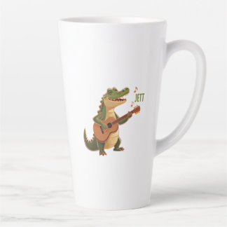 Tasse Latte Crocodile Rockeur avec Guitare – Animal de Dessin