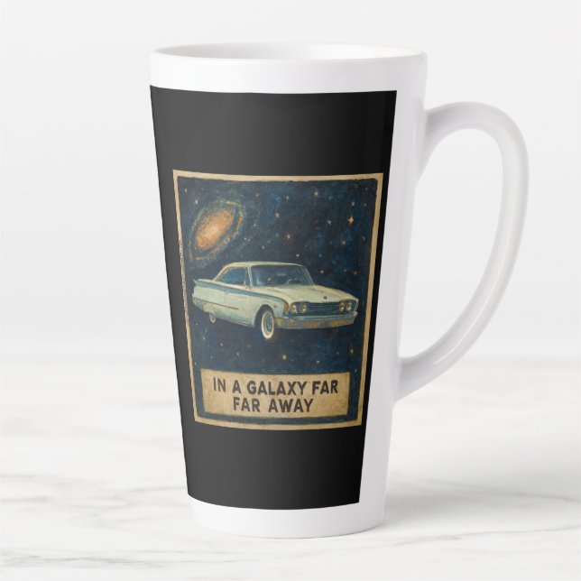 Tasse Latte Croiseur Rétro dans l'Espace Profond  (Droite)
