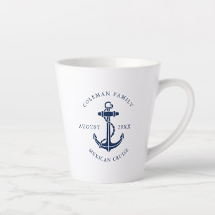 Tasse Latte Croisière familiale en bateau personnalisée avec a