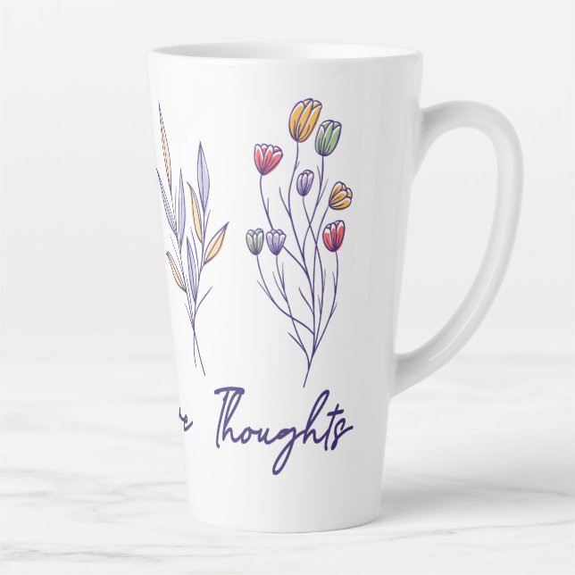 Tasse Latte Croissance des pensées positives Fleur sauvage Flo (Droite)