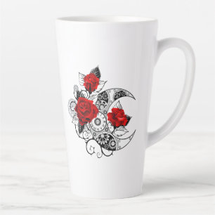 Tasse Latte Croissant mécanique avec roses rouges