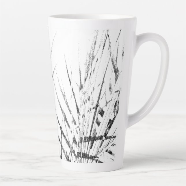 Tasse Latte Croquis minimalisme Feuille Palm Tree (Droite)