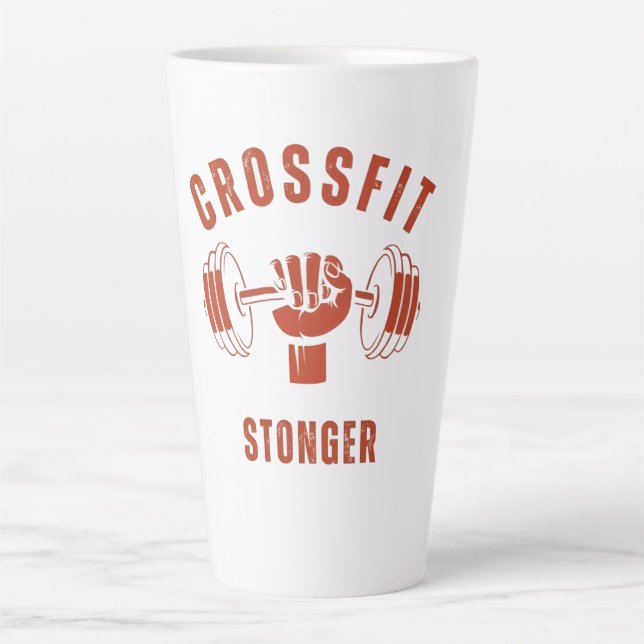 Tasse Latte CrossFit Stronger--Power & Strength Mindset (Devant)