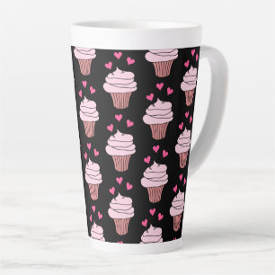 Tasse Latte Cubes Cupcakes Rose Et Noir