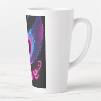 Tasse Latte Cups en papier à ailes et cœur romantiques