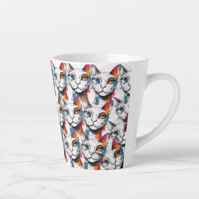 Tasse Latte Curieux Kitty (Droite)