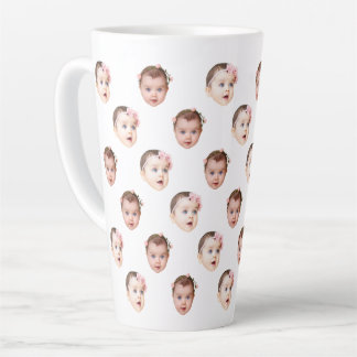 Tasse Latte Custom 17 oz Funny Baby Kids Family Face 2 Photos