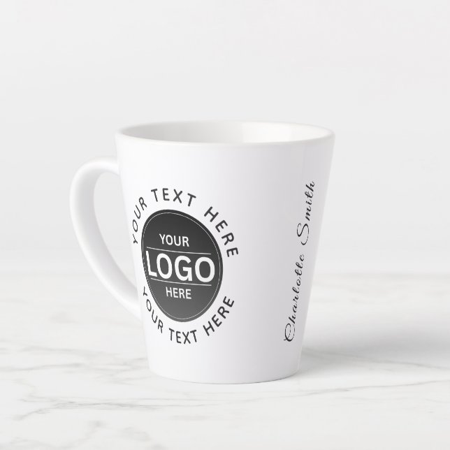 Tasse Latte Custom Business Brand Logo (Angle gauche)