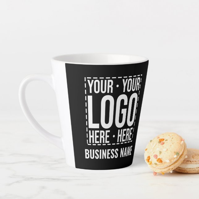 Tasse Latte Custom Business Logo Corporate Company Modern Cool (En situation)