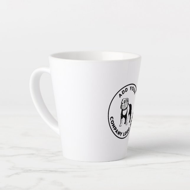 Tasse Latte Custom Business Logo Modern Marketing Giveaway (Angle gauche)