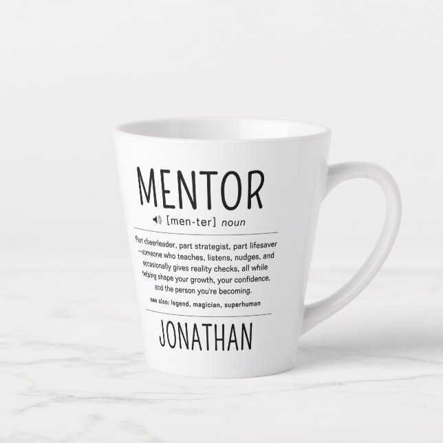 Tasse Latte  Custom Funny Mentor Coach Adviser Appreciation (Droite)