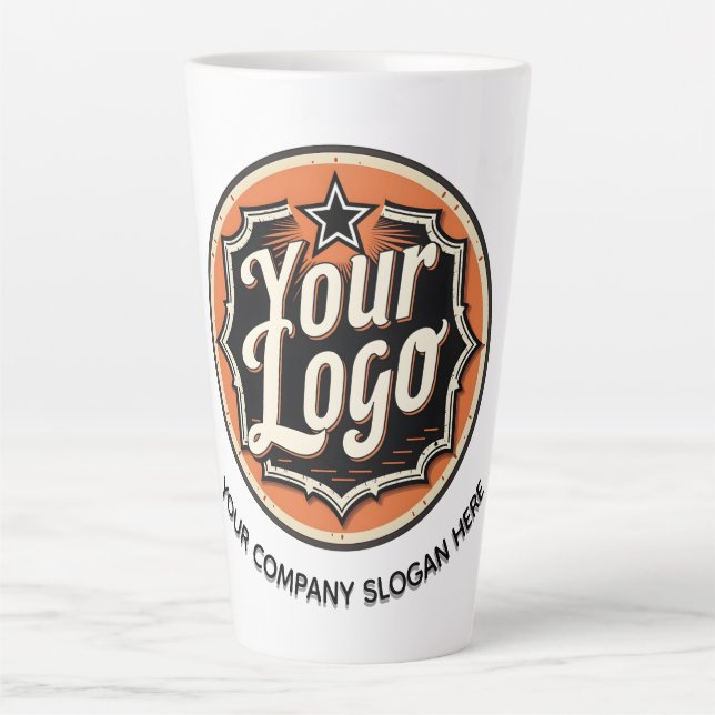 Tasse Latte Custom Logo and Text Business (Devant)