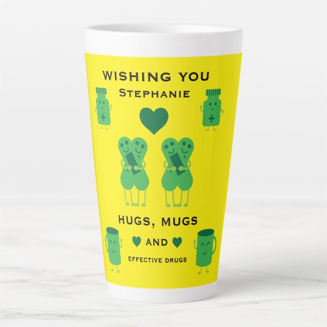Tasse Latte Customizable Hospital Recovery (Devant)