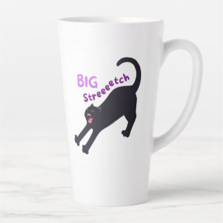 Tasse Latte Cute Big Stretch Chat noir - Pour les Amoureux de 