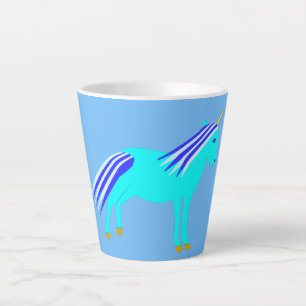 Tasse Latte Cute Blue Baby Boy Unicorn