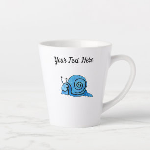 Tasse Latte Cute Cartoon Snail Tie Dye Bleu Cartouche