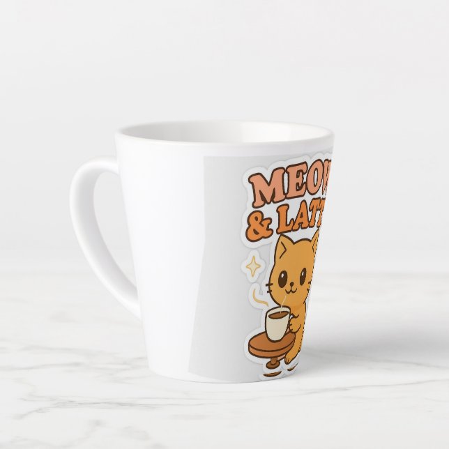Tasse Latte Cute Cat Latte Mug, Petite Coupe De Café (Angle gauche)