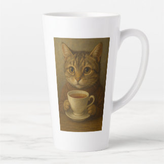 Tasse Latte Cute chaton boit du thé avec vous.