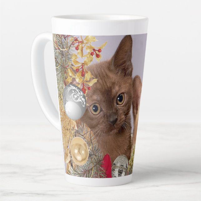 Tasse Latte Cute Christmas Kittens / Vacances Amoureux de les  (Angle gauche)