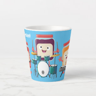 Tasse Latte Cute confiture session dessin animé musicien humou