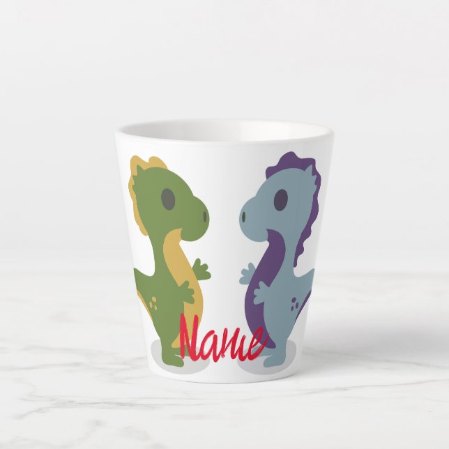 Tasse Latte Cute Dinosaur Paire Thunder_Cove (Devant)