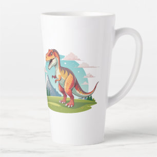 Tasse Latte Cute Dinosaure vintage T Rex avec Montagne