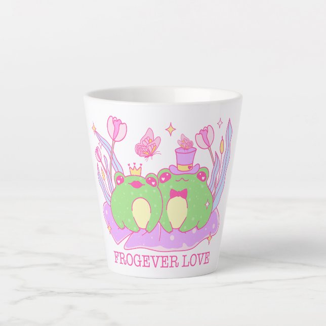 Tasse Latte Cute Frog - Frogever Love (Devant)