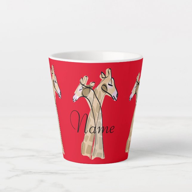 Tasse Latte Cute Giraffe Couple Thunder_Cove (Devant)