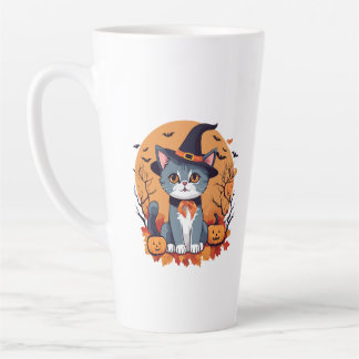 Tasse Latte Cute Halloween Chat Large