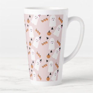 Tasse Latte Cute Halloween Ghost Ghoul Orange Rose Confetti