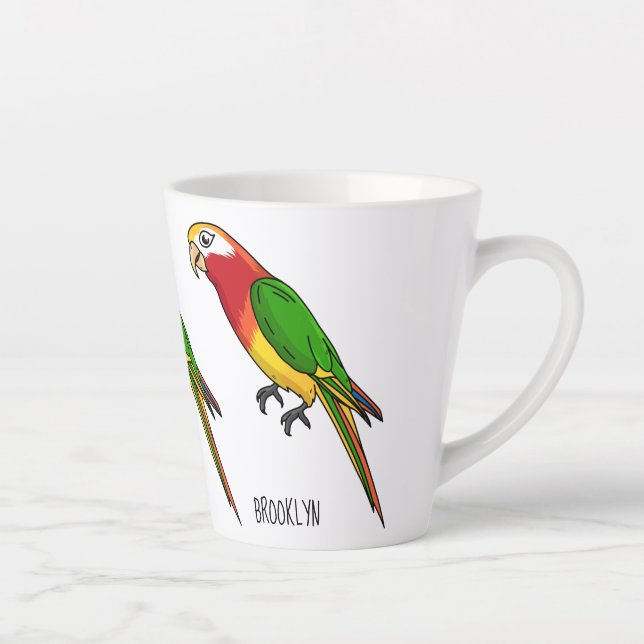 Tasse Latte Cute happy parrot (Droite)