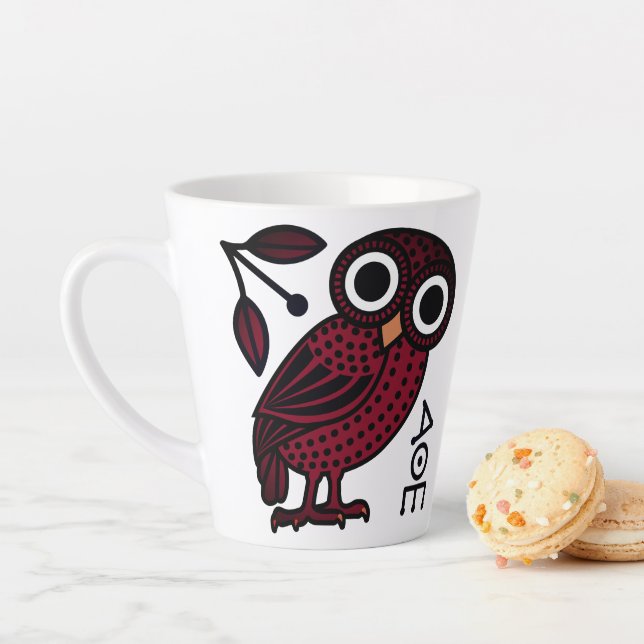 Tasse Latte Cute hibou athénien Coin grec antique (En situation)