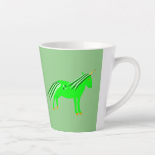 Tasse Latte Cute Irish Green et Gold Unicorn