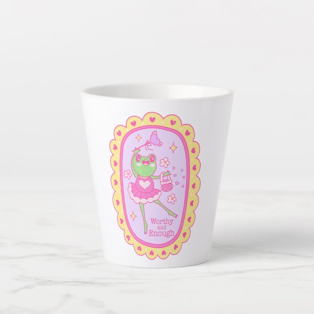 Tasse Latte Cute Jolly Frog - Digne et Assez (Devant)