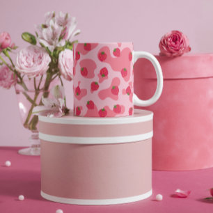 Tasse Latte Cute Kawaii Motif de la vache fraise