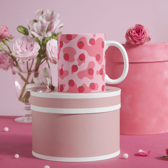 Tasse Latte Cute Kawaii Motif de la vache fraise (Créateur téléchargé)
