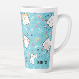 Tasse Latte Cute Kitty Chats Motif Whimsical