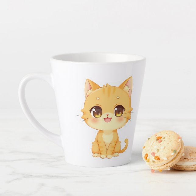 Tasse Latte Cute Orange Kitten (En situation)