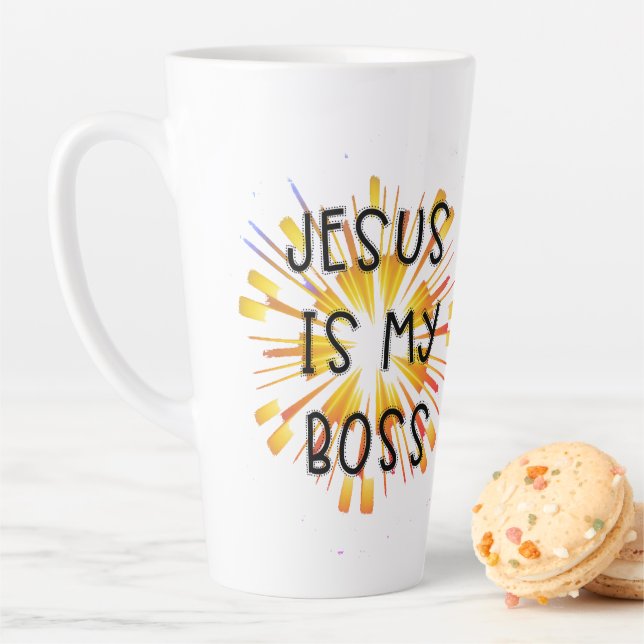 Tasse Latte Cute Personalized , quant à lui, c'est JESUS IS MY (En situation)