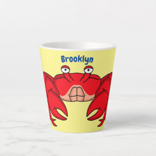 Tasse Latte Cute red crab cartoon