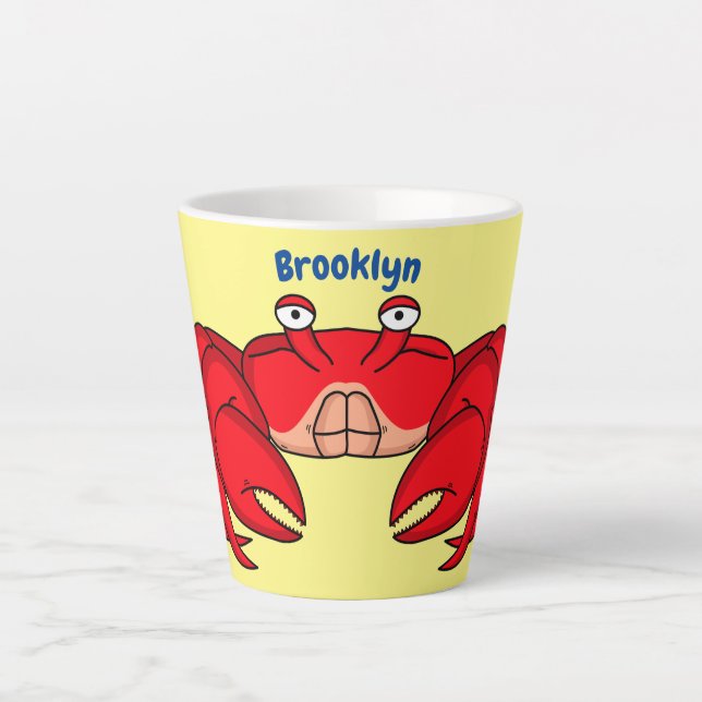 Tasse Latte Cute red crab cartoon (Devant)
