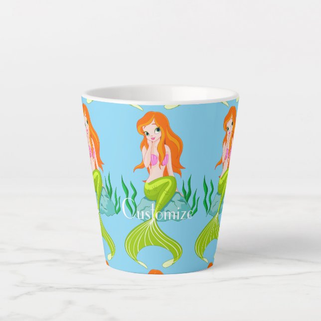 Tasse Latte Cute Sirène Redhead Thunder_Cove (Devant)