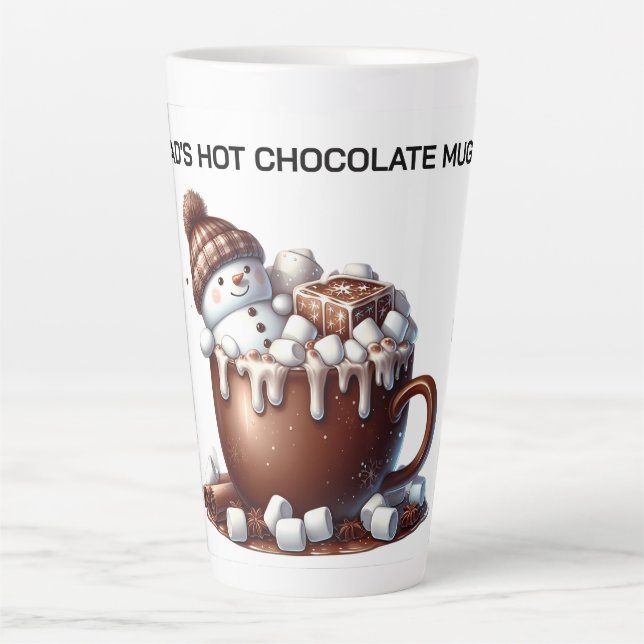 Tasse Latte Cute Snowman Cocoa Design  (Devant)
