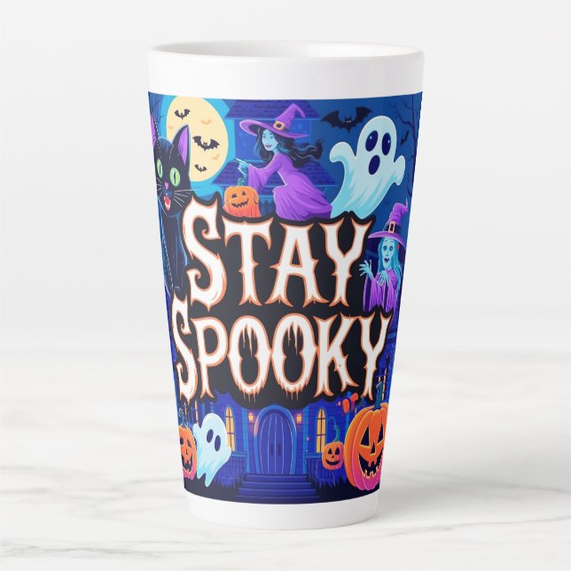 Tasse Latte Cute stay spooky halloween (Devant)