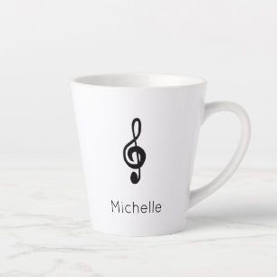 Tasse Latte Cute Treble Clef Musical