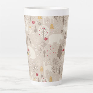 Tasse Latte Cute Woodland Animaux Motifs nordiques