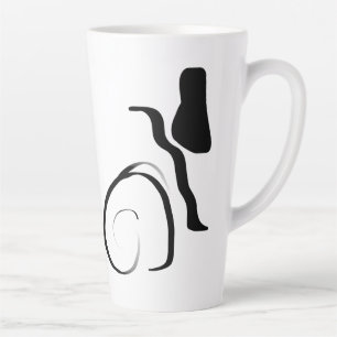 Tasse Latte Cycle de rotation : noir et blanc Abstrait