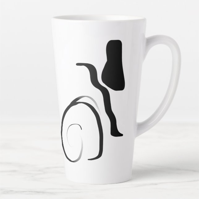 Tasse Latte Cycle de rotation : noir et blanc Abstrait (Droite)